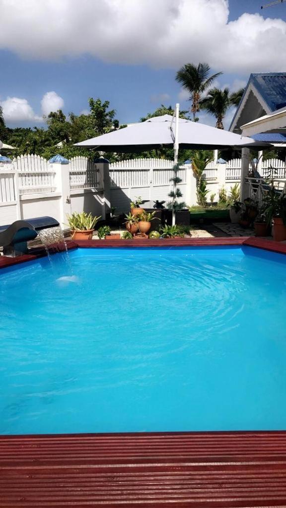 Le Sable Bleu - Evasion Tropicale A Sainte-Anne - Plage 5Min - Piscine - Parking - Logement Climatise - Vue Sur Les Palmiers - Parfait Pour Sejours En Famille Ou Entre Amis Екстериор снимка